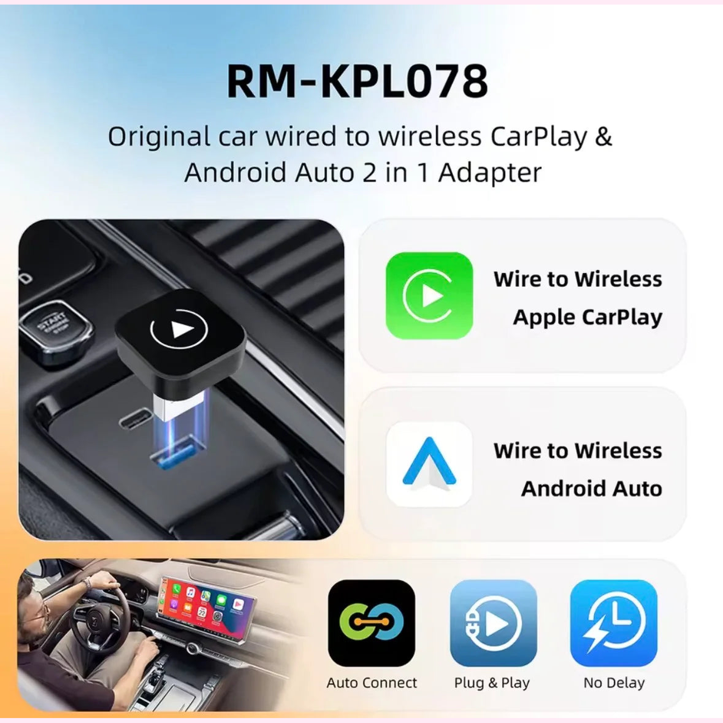 2in1 Wireless CarPlay Adapter