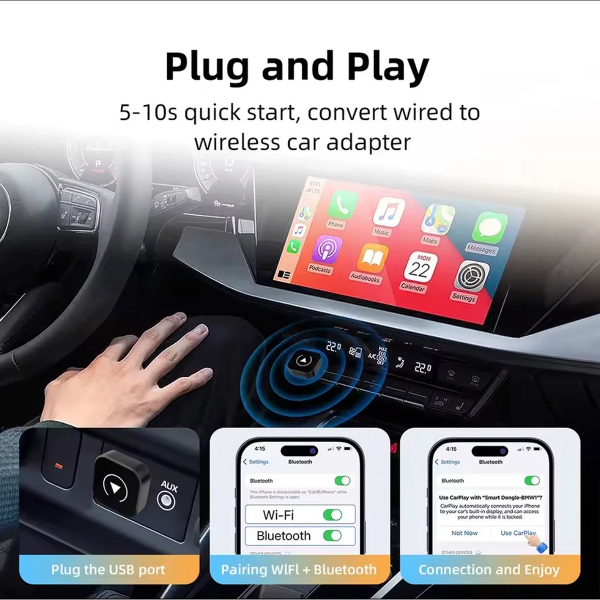 2in1 Wireless CarPlay Adapter