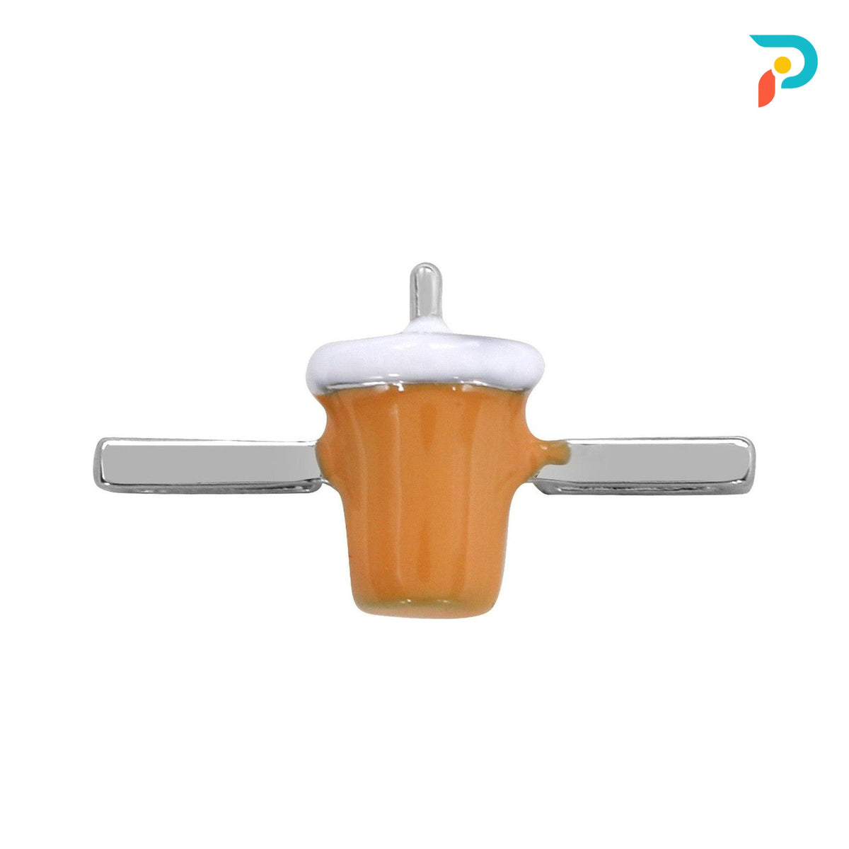 Brown Cup Charm — Silver